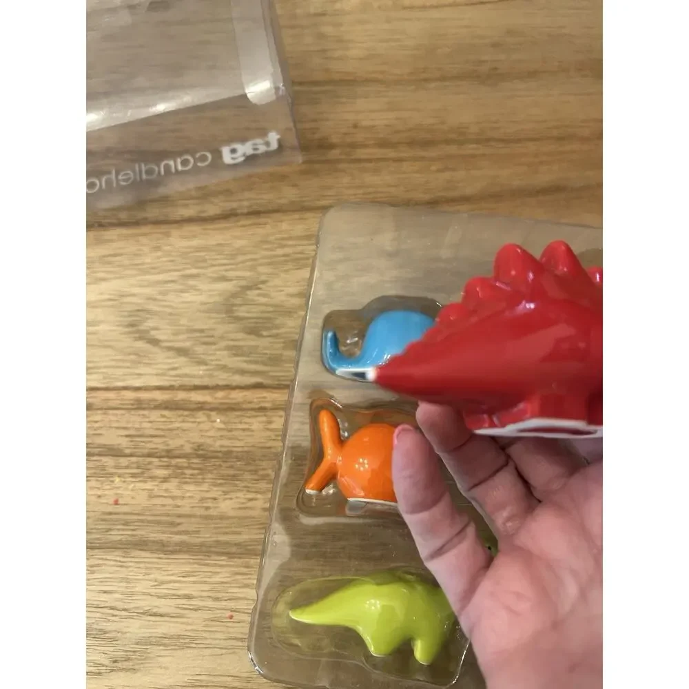 Cake Toppers Colorful Animals Kids BIRTHDAY CANDLE HOLDERS Set of 8 By Tag EUC